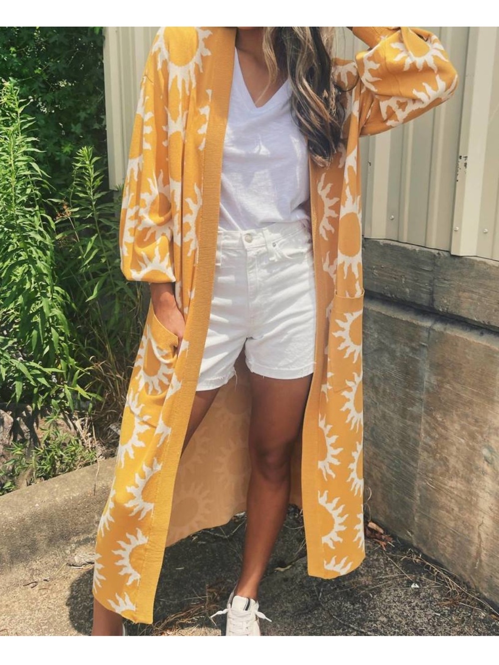 Show Me Your Mumu Out And About Cardigan Paradise Sun Knit Yellow Size XS